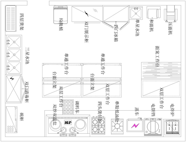 食堂廚房設(shè)備設(shè)計方案圖 食堂廚房設(shè)備設(shè)計方案圖